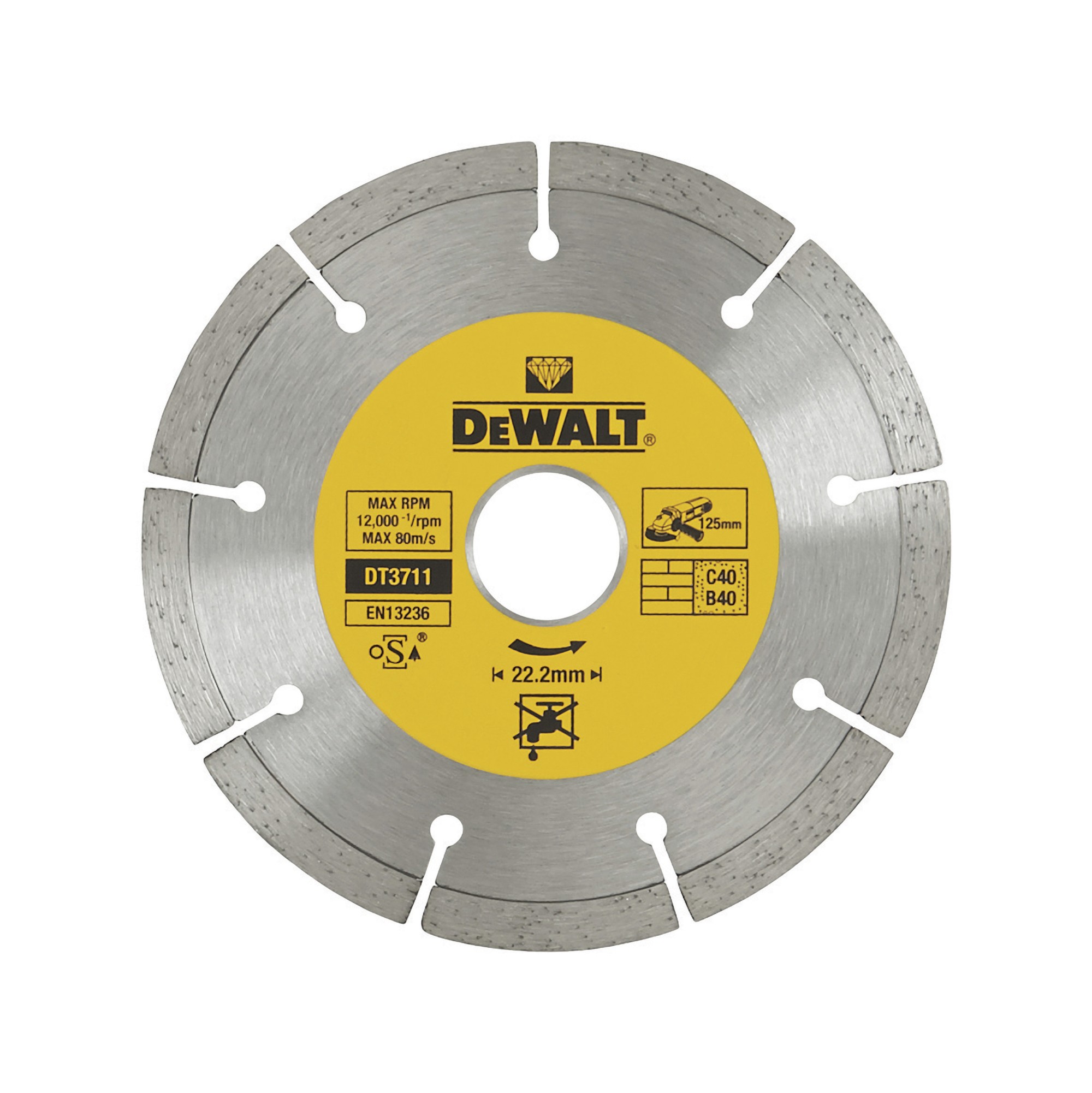 Disco de diamante segmentado 125mm universal dewalt
