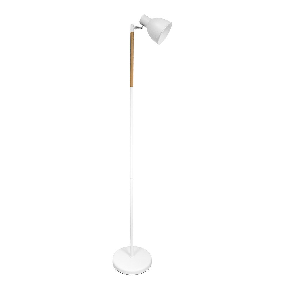 Pie de salon afocar 1xE27 blanco/haya orientable 140x25x25 cm