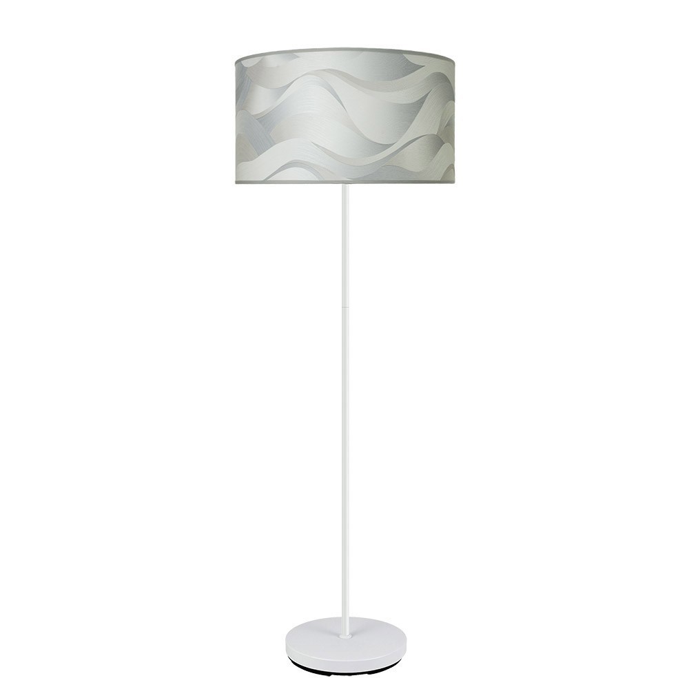 Pie de salón 1xE27 blanco ola gris 163x40x40cm moda