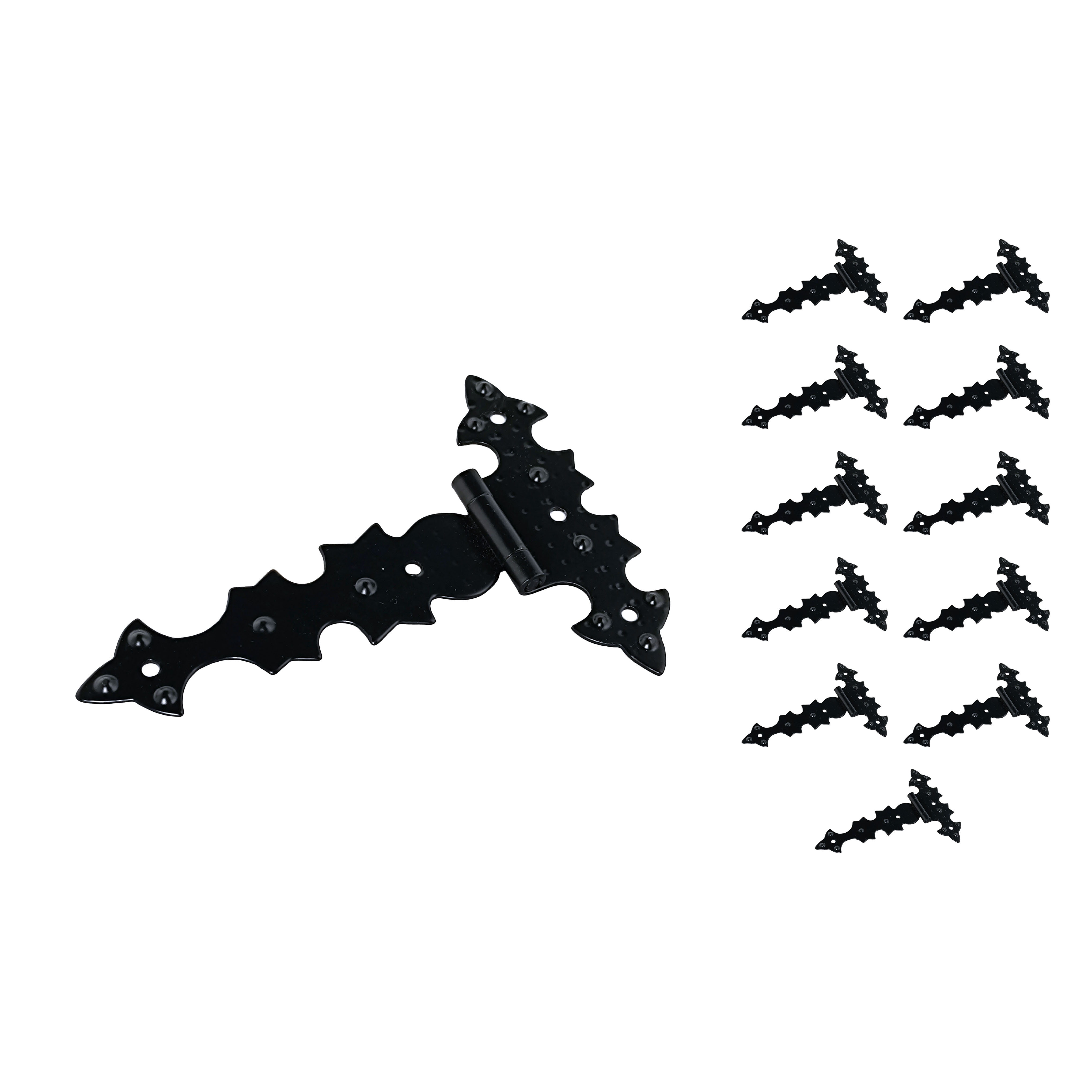 Mpascual - bisagras negras tipo t | forja | 96x135mm - pack 12 unds