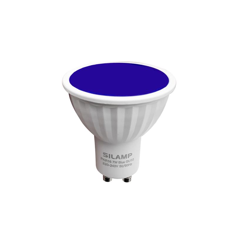 Bombilla LED gu10 7w 220v azul - silamp