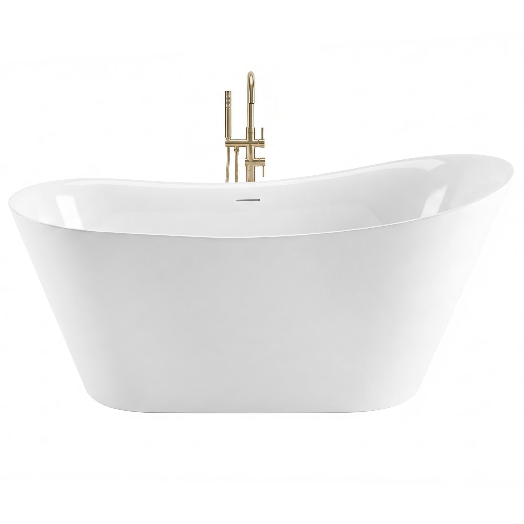 Rea bañera acrílica exenta lusso slim 170 tapa blanca, 170,5x74x71,5 cm