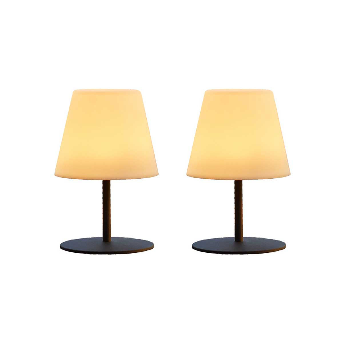 Juego de 2 lámparas de mesa inalámbricas h16cm twins