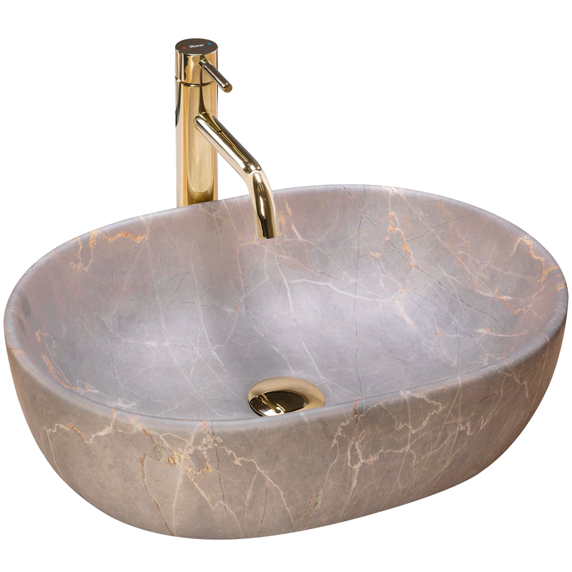Rea lavabo sobre encimera lara beige, 48,5x35x13,5 cm