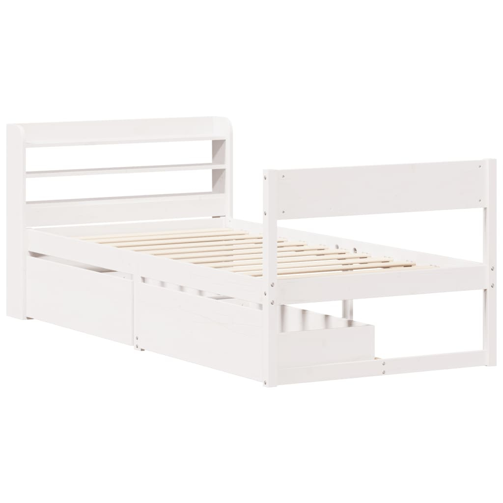 vidaXL estructura de cama sin colchón madera de pino blanca 90x200 cm
