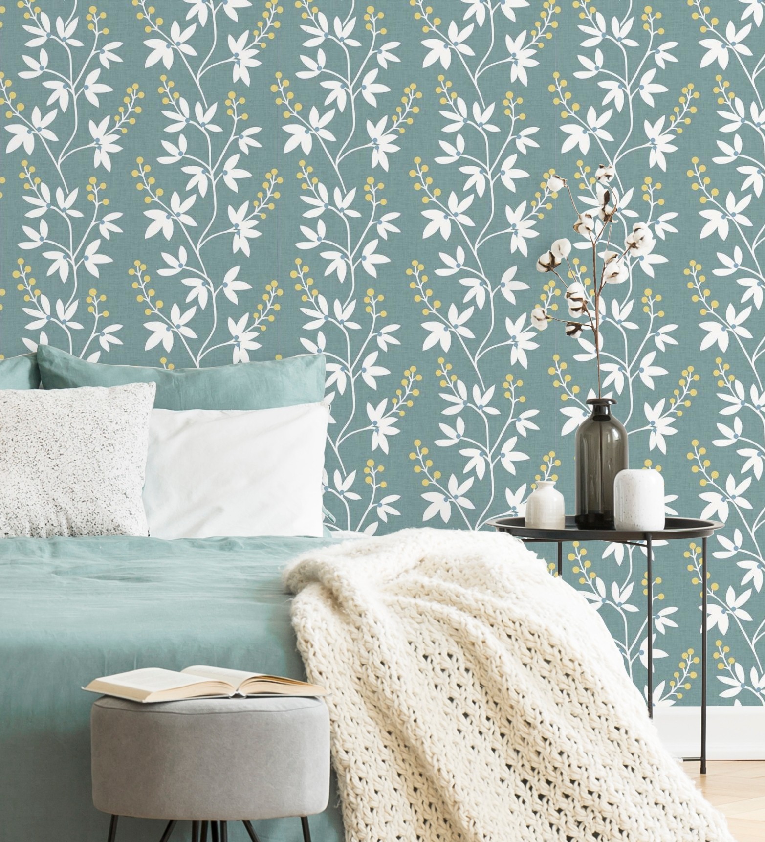 Papel pintado gaulan flores y ramas estilo 5.23m²