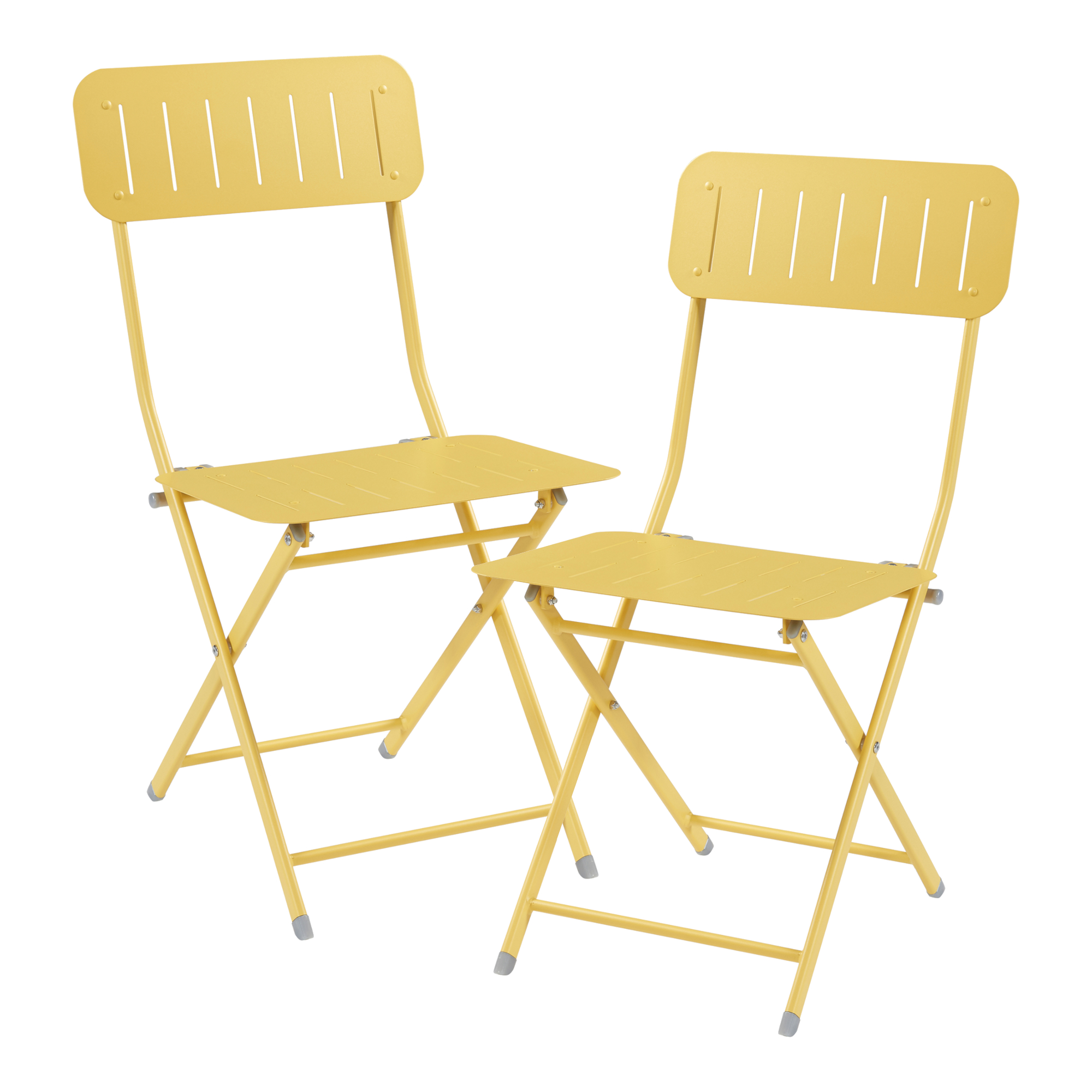 Set de 2 sillas plegables sande acero 85x42x50cm - amarillo [en.casa]