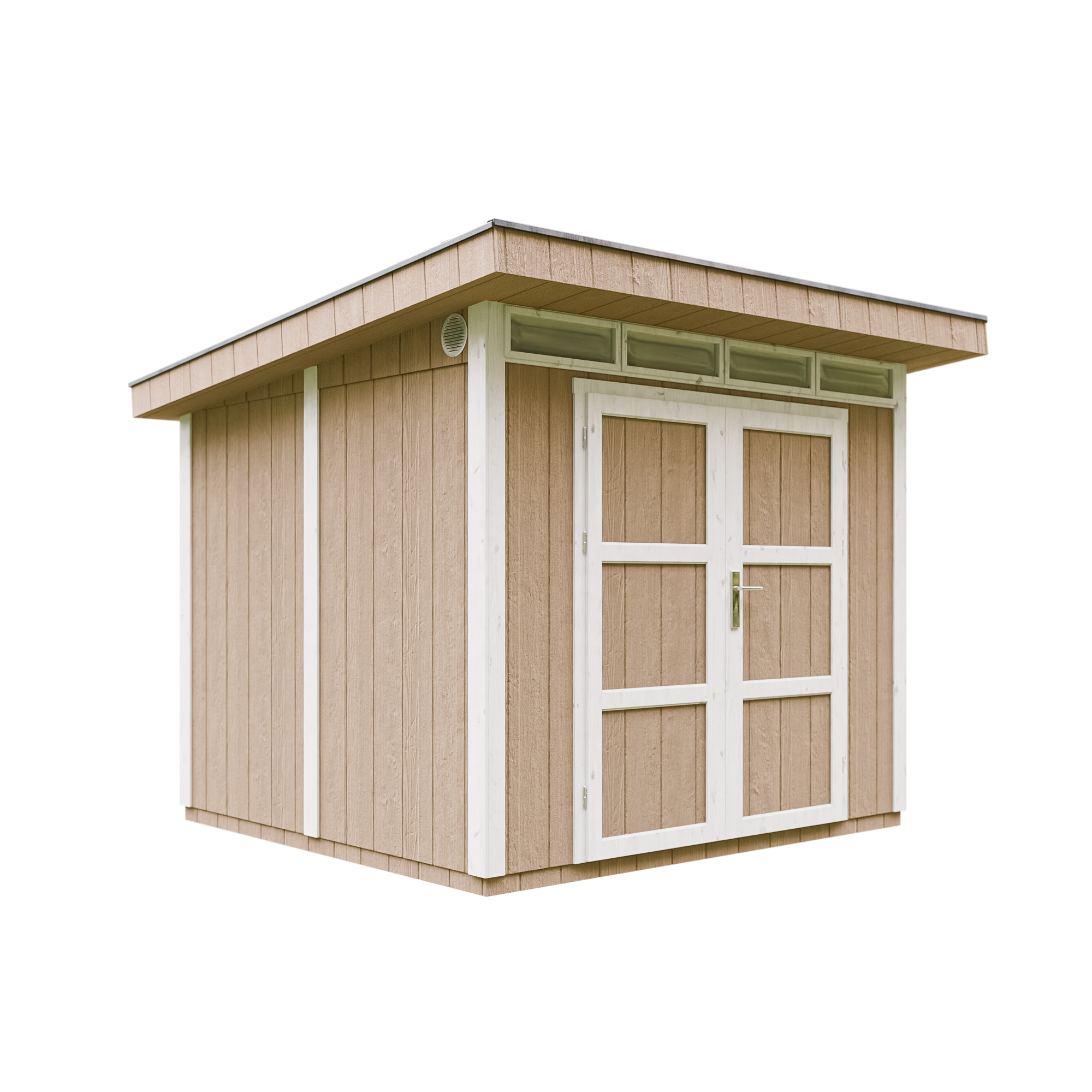 Caseta de jardín Timbela m903a-terra brown, 5,9 m², premium, 279×293 cm