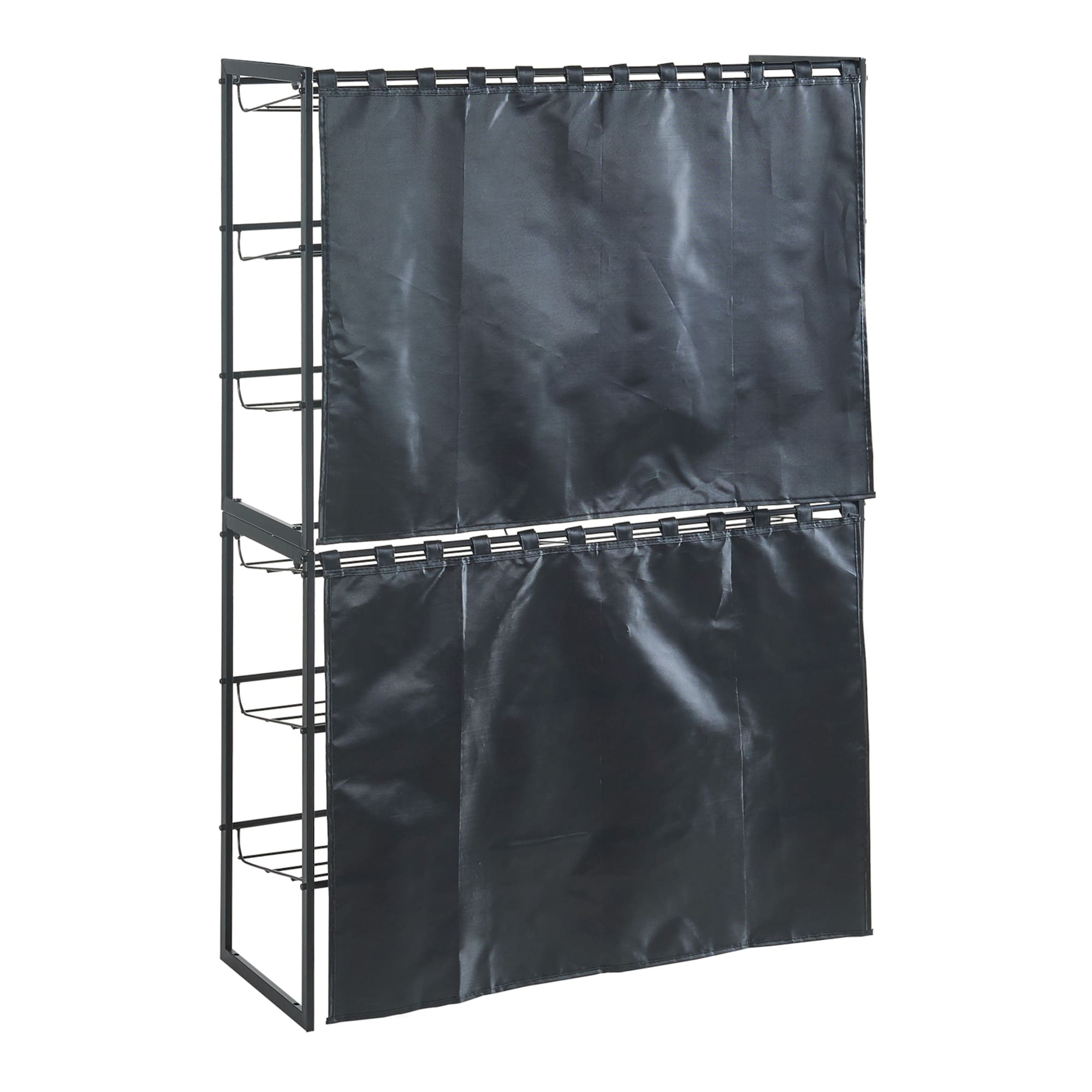 Set de 2 zapateros sel con cortina - negro [en.casa]