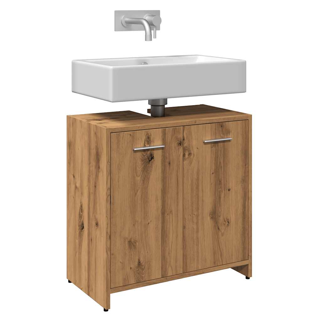 Mueble de lavabo de baño madera roble artisan 60x33x60 cm esb2585
