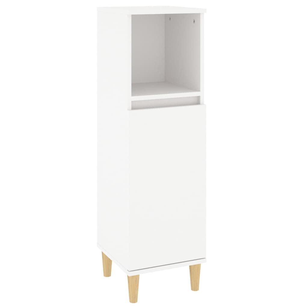 vidaXL armario de baño madera contrachapada blanco 30x30x100 cm