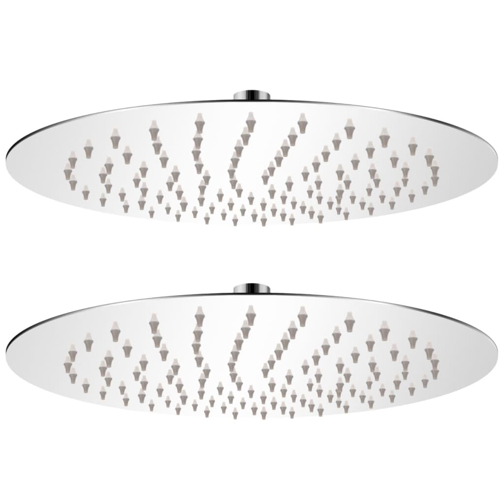 vidaXL cabezal de ducha efecto lluvia 2 pzs acero inoxidable ø 25 cm
