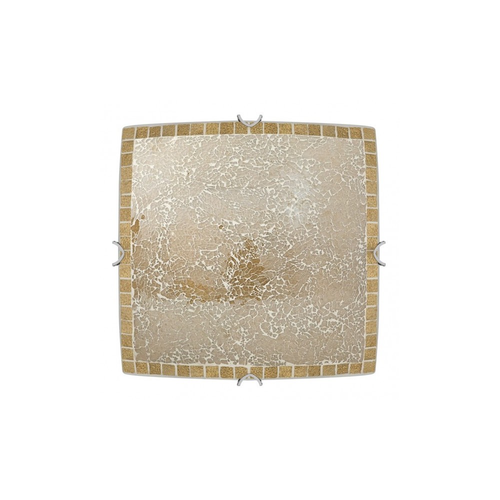 Plafon cuadrado tenor 3xE27 ambar mosaico 10x40x40 cm