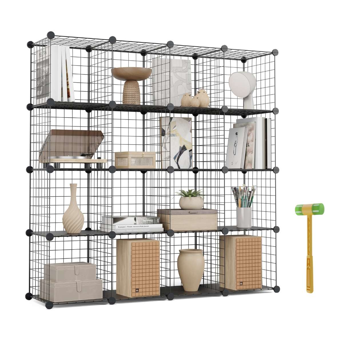 Newlux estantería modular titan c16 metálica 16 cubos (125x125x31,5cm)
