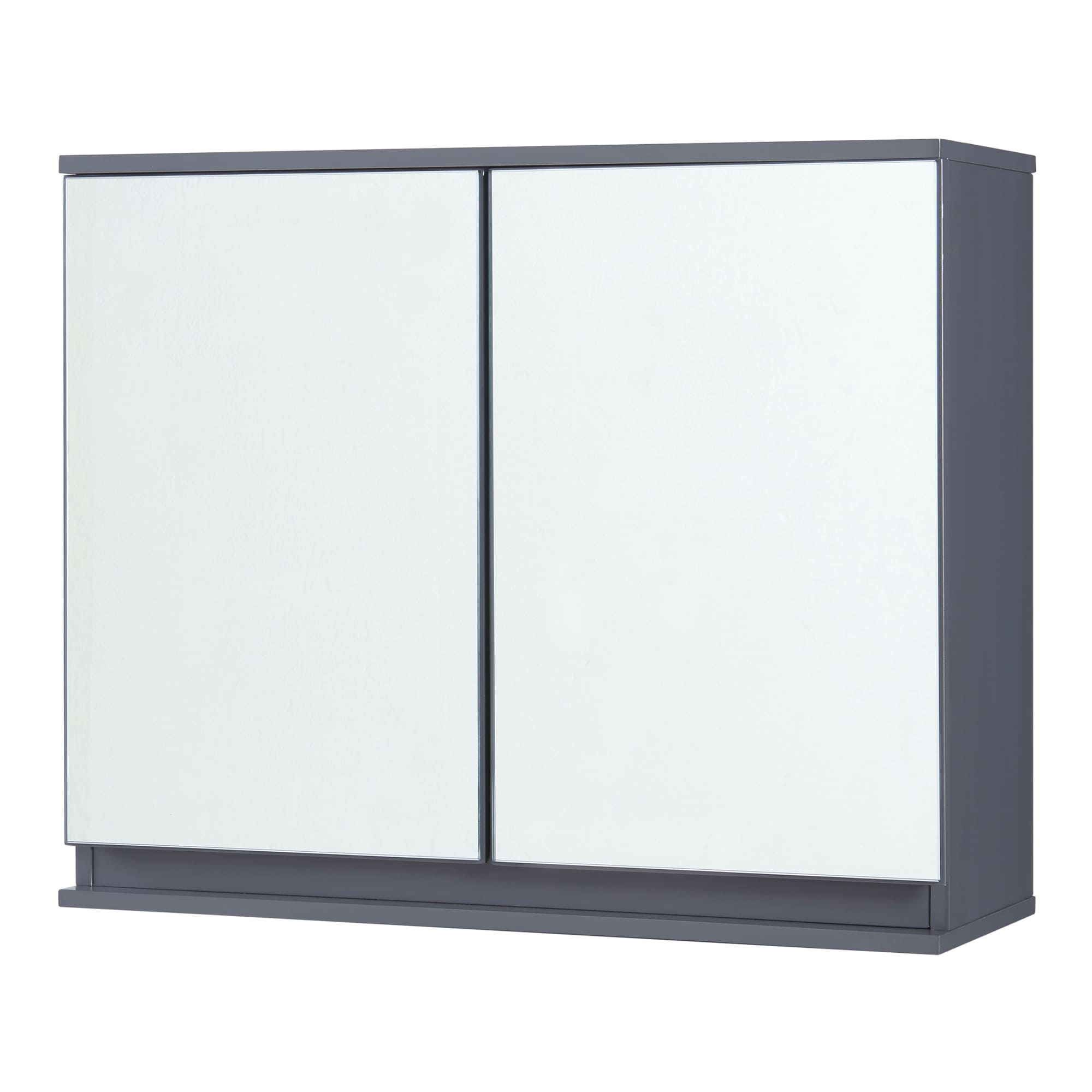 Armario mural Overath con espejo para baño 60x20x50cm - gris [en.casa]