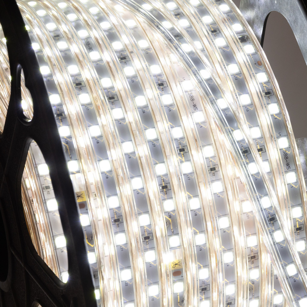 Tira de 60 LEDs/m 500w 42.000lm 4200ºk smd5050 220vac ip65 x50m 40.000h