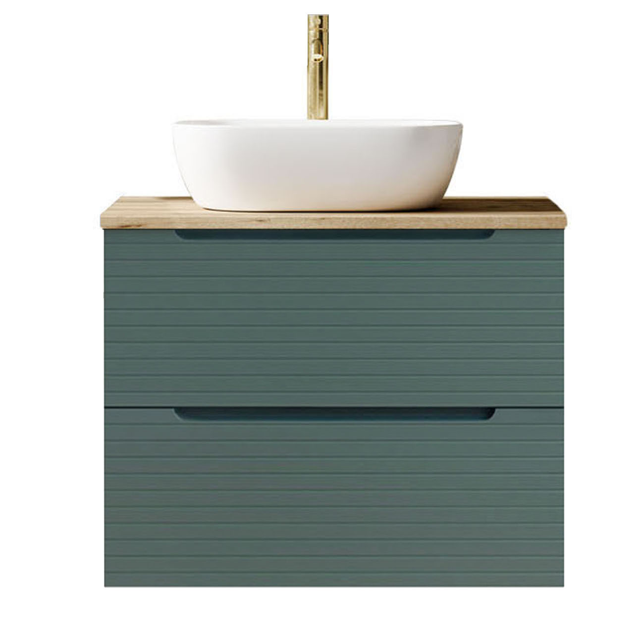 Kibath mueble baño y lavabo boreal 60x45 acabado verde lago 2 caj. Susp.