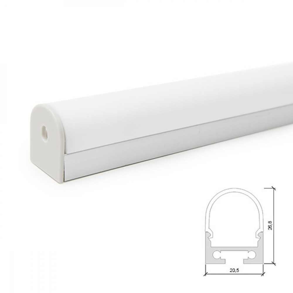 Perfíl aluminio curvado para tira LED techo/coLGante difusor opal lle-alp0