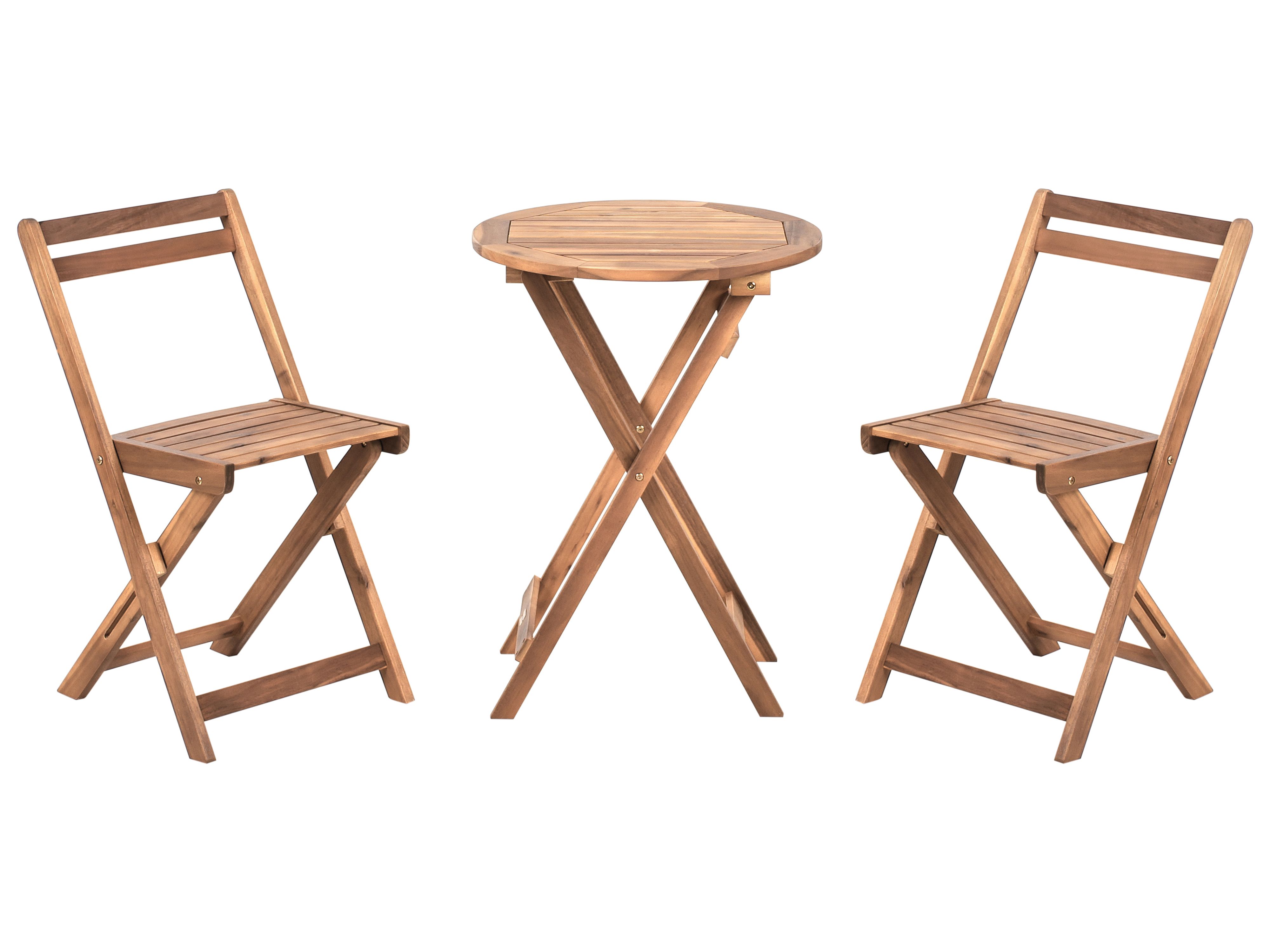 Conjunto de balcón plegable sacile madera de acacia marrón