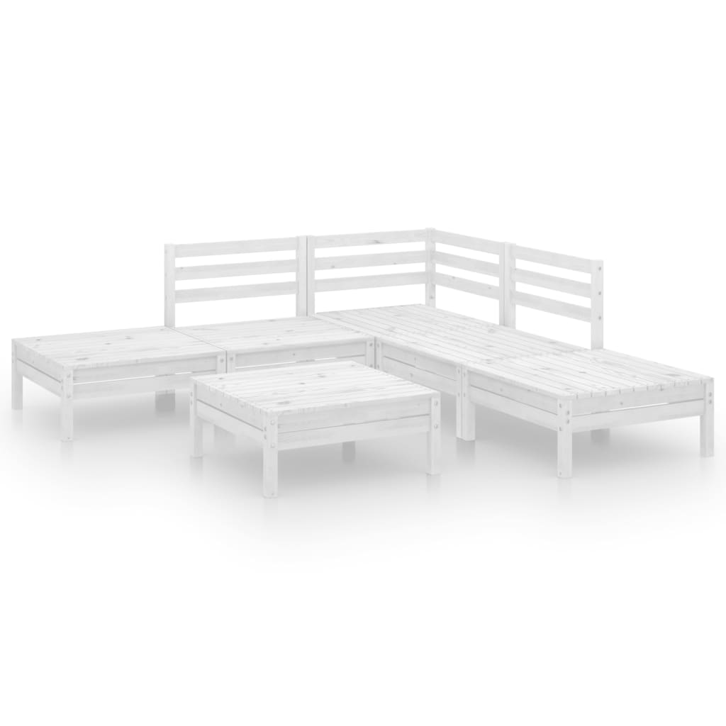 vidaXL juego de muebles de jardín 6 piezas madera maciza pino blanco