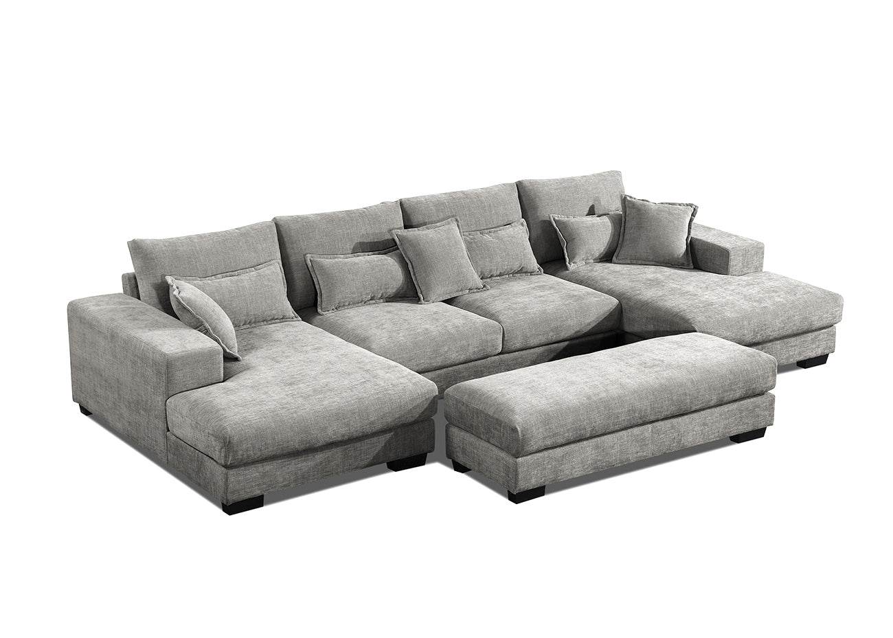 Mega sofa cama chaise longue rinconera kim 368cm, gris