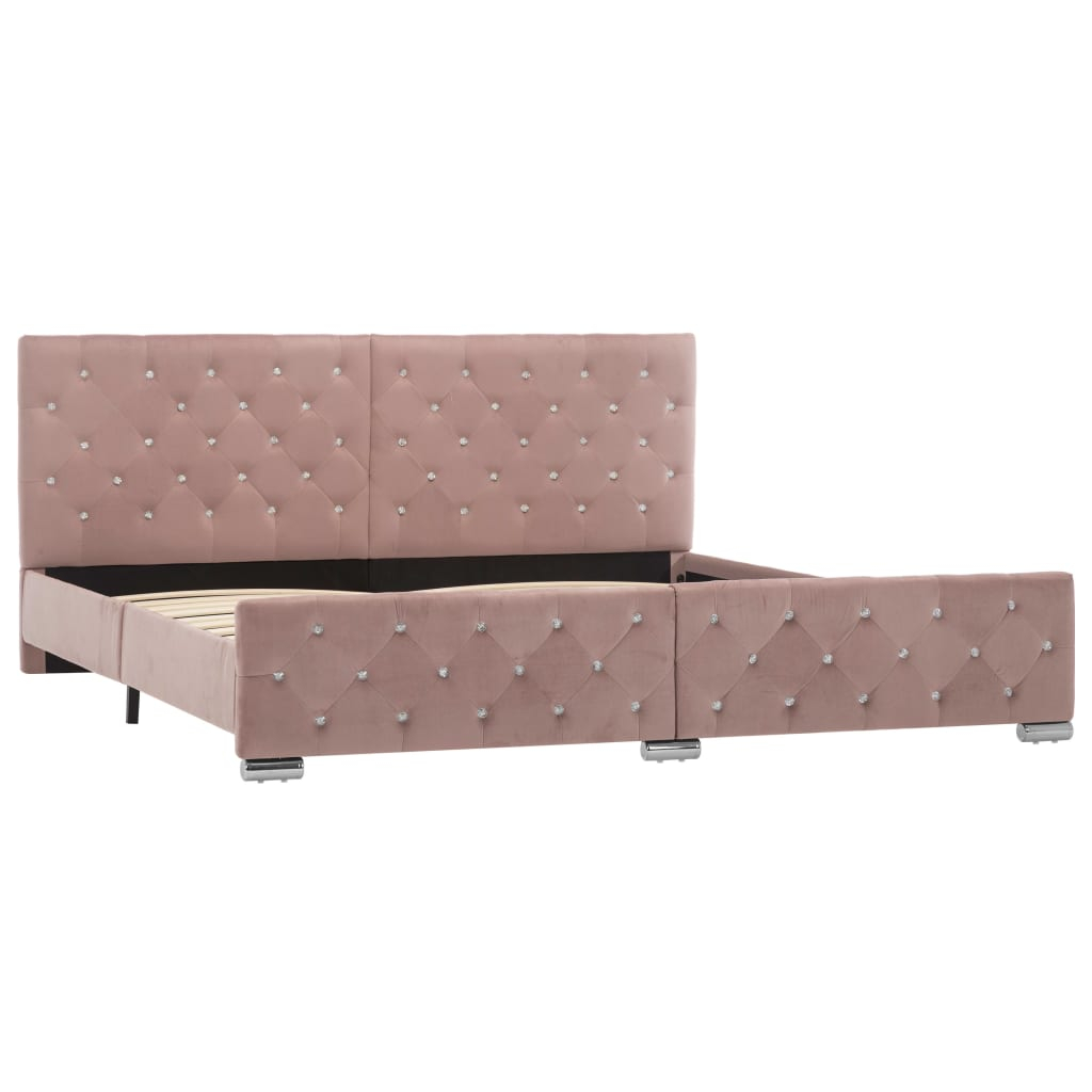 vidaXL estructura de cama sin colchón terciopelo rosa 180x200 cm