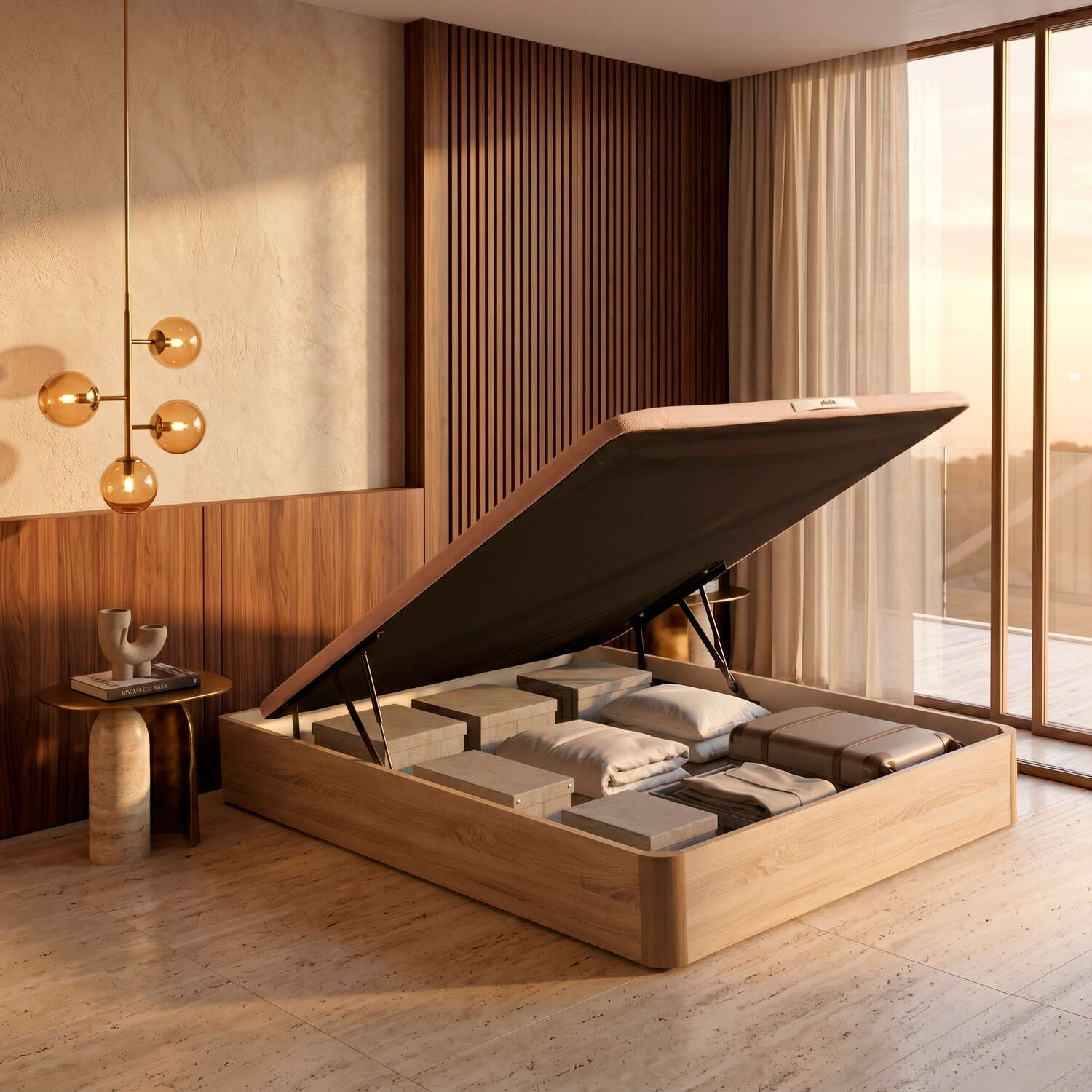 Canapé 80x190 pikolin airbox natural 32 cm montaje incluido