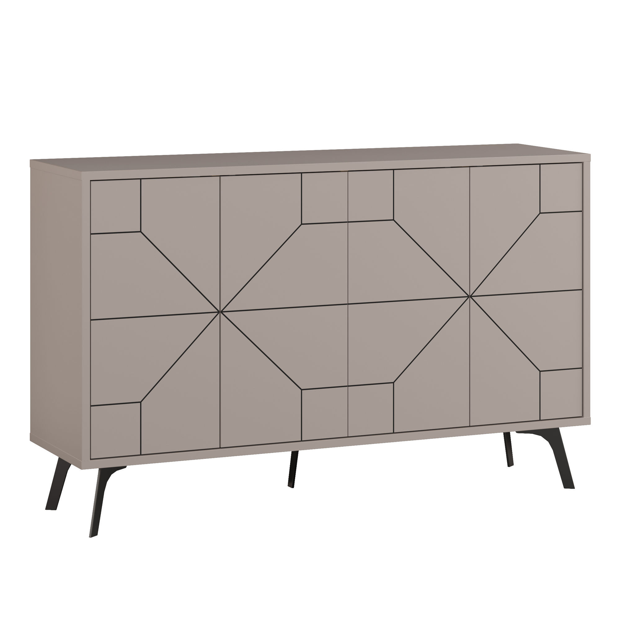 Aparador de madera "dune" - 123 x 35 x 62 cm - marrón moca claro
