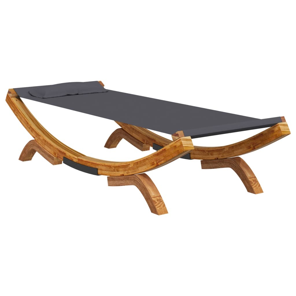 vidaXL tumbona con dosel madera curvada gris antracita 100x188,5x44 cm