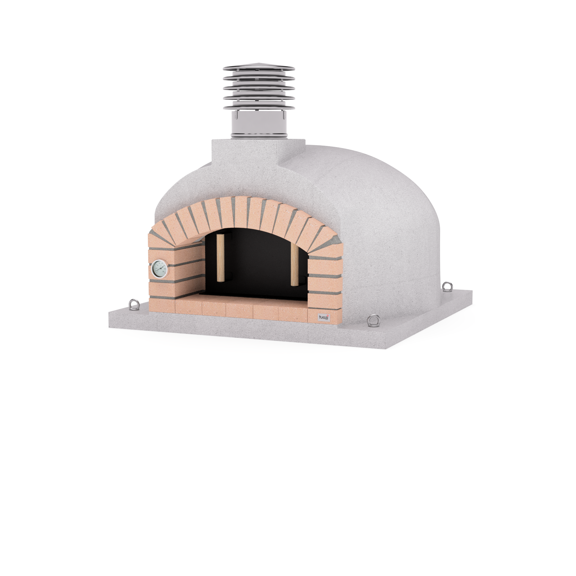 Horno de leña exterior de obra modelo olympus mons blanco - 110x110x80cm