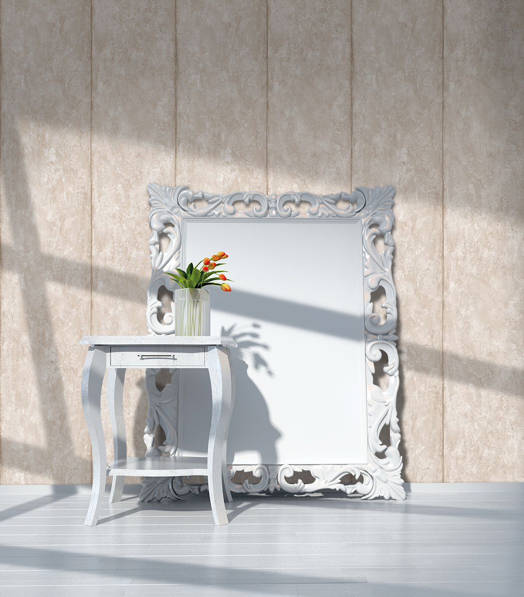 Papel pintado tnt textura cemento raya beige