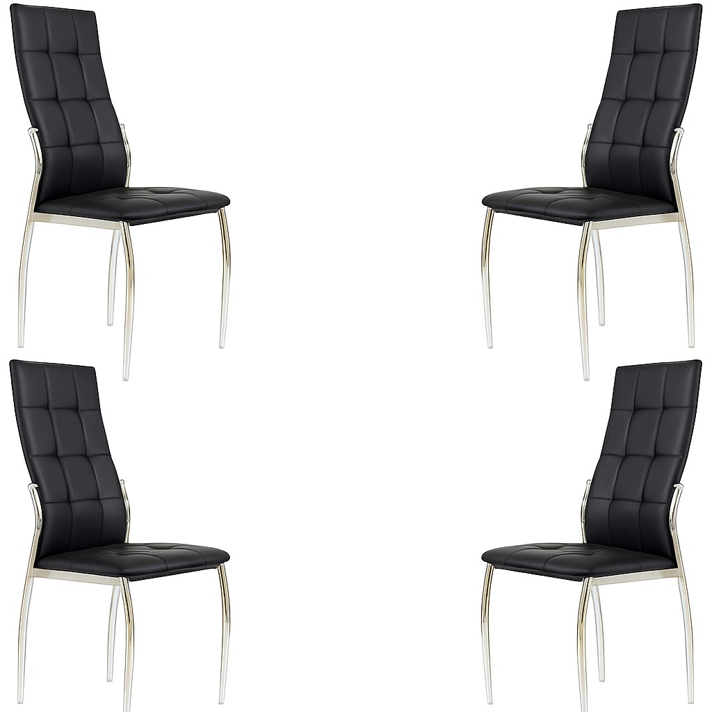 Momma Home set de 4 sillas de comedor cami en polipiel negro