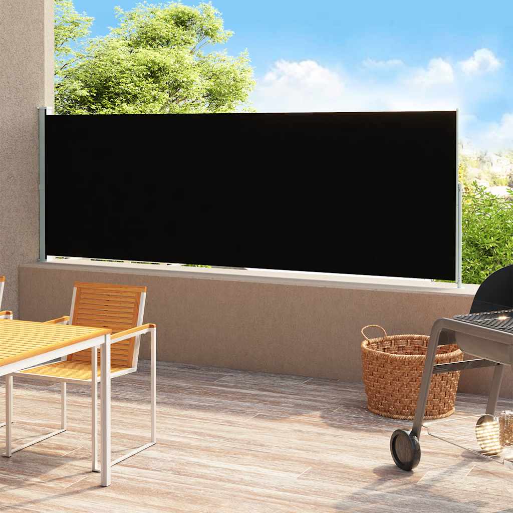 Toldo lateral retráctil para patio negro 200x500 cm ety5706935