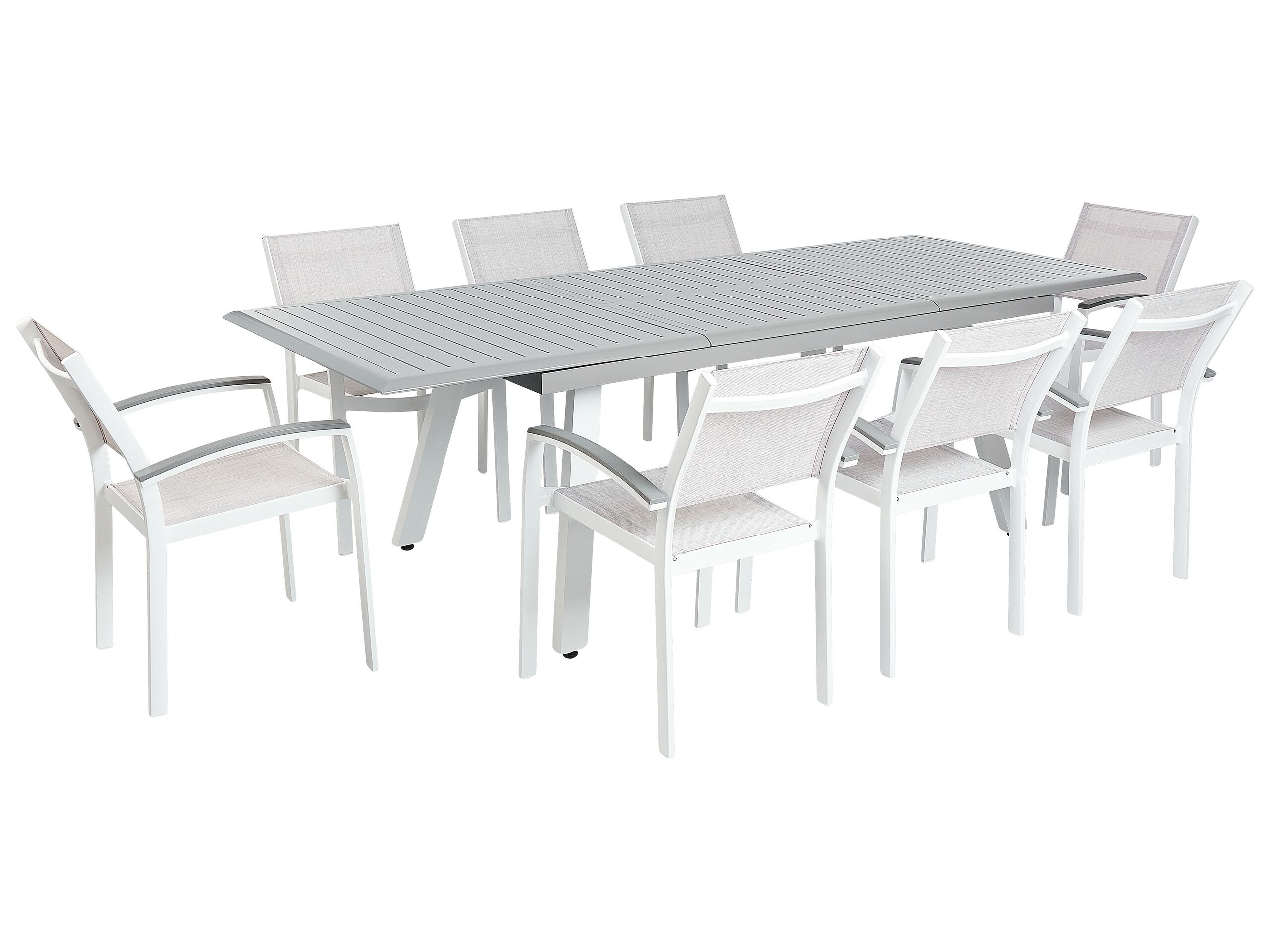 Conjunto de comedor exterior 8 plazas pereta metal gris