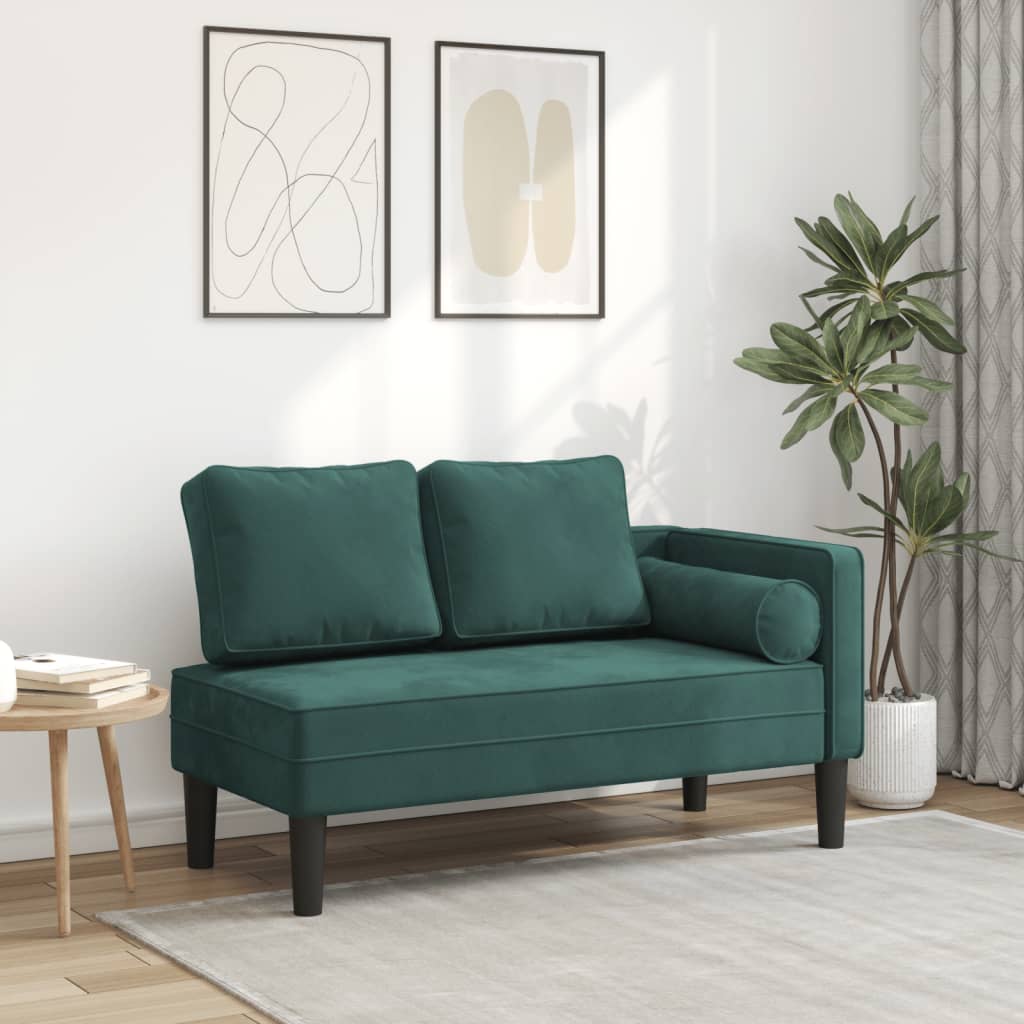 Sofá diván con cojines terciopelo verde oscuro oif289811