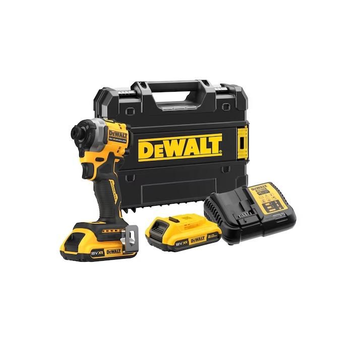 Atornillador de impacto Dewalt xr 18v - 2 baterías 2.0ah + cargador + caja