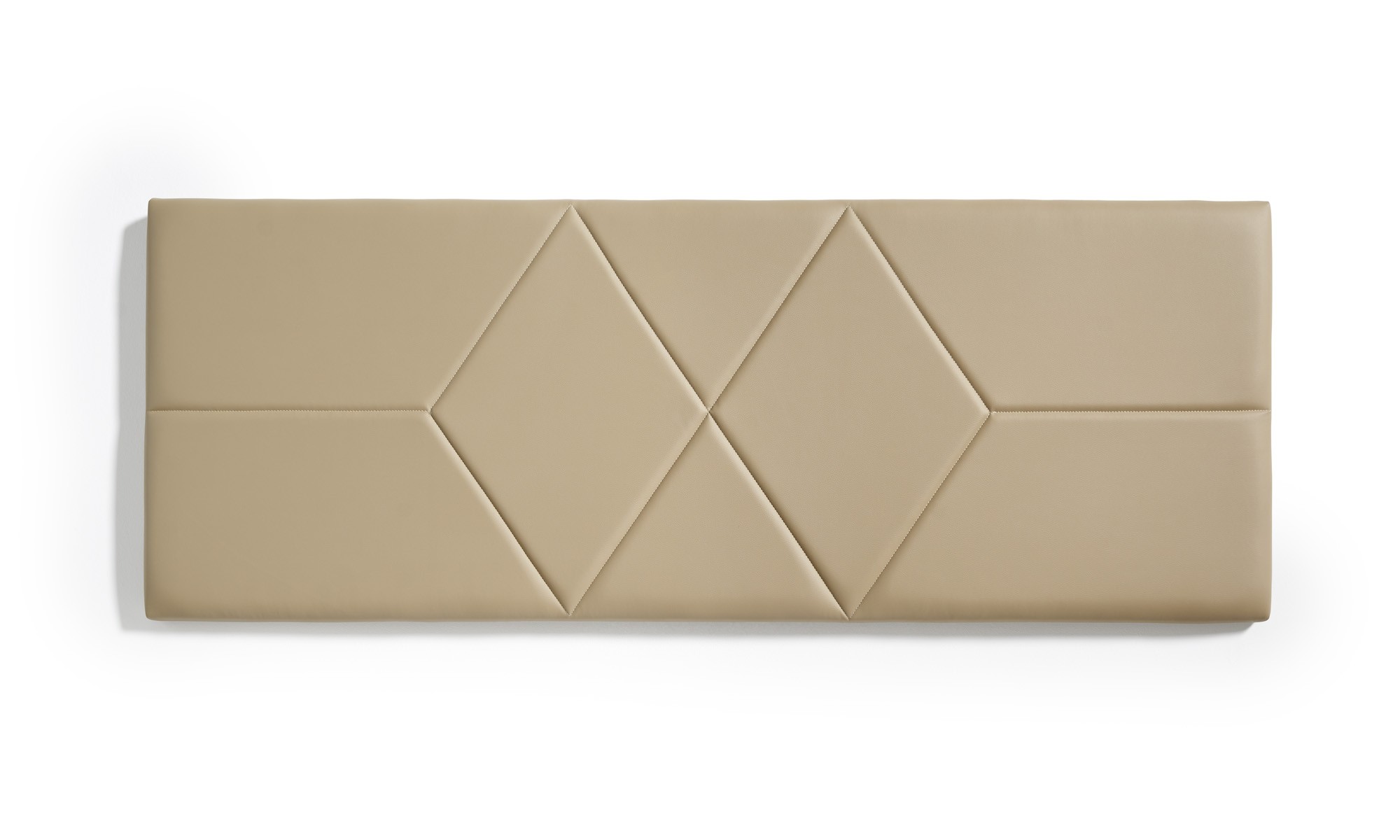 Cabecero de cama 160 dos rombos polipiel 162x57x5cm camel claro