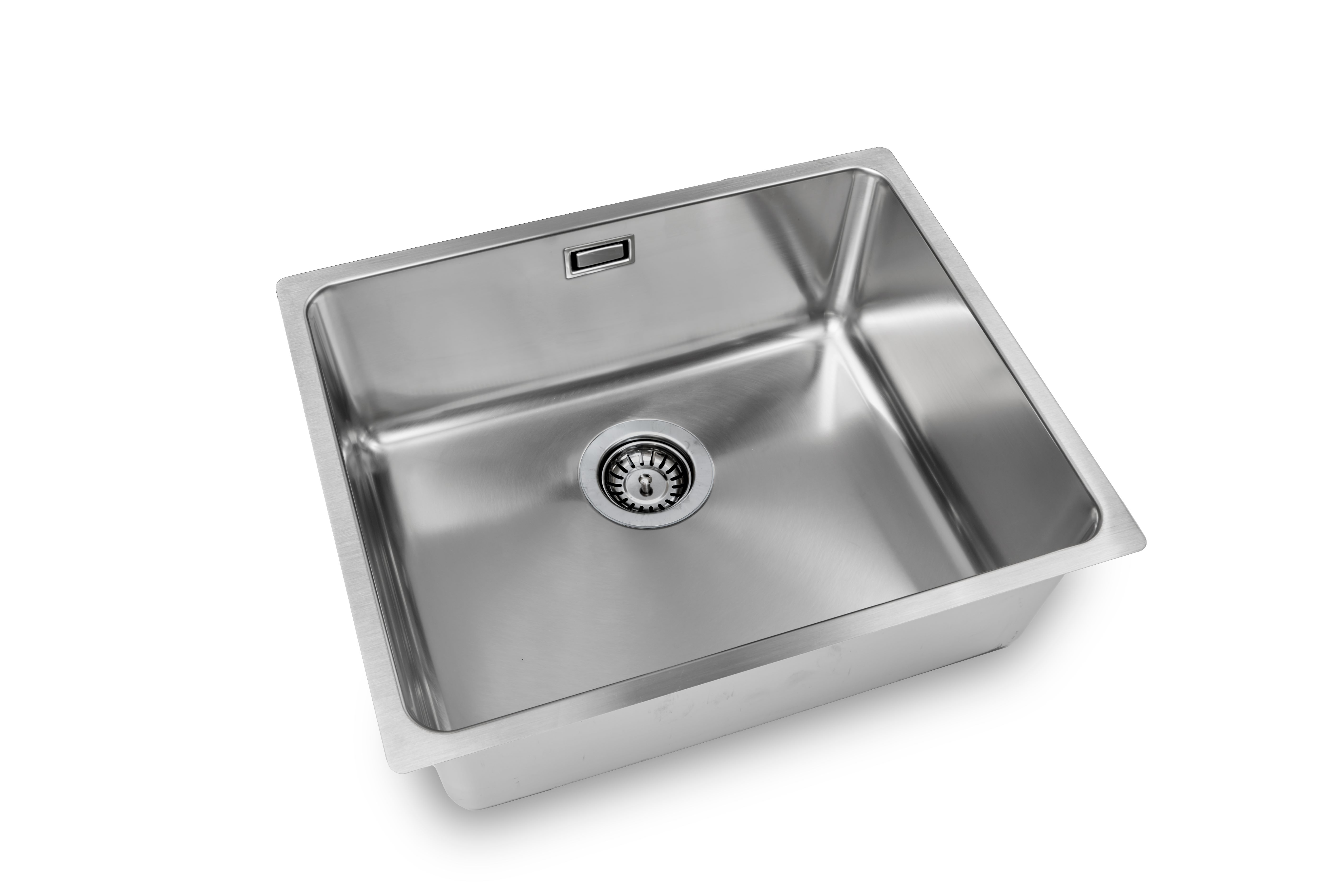 Fregadero de cocina de 1 seno, acero inoxidable satinado.