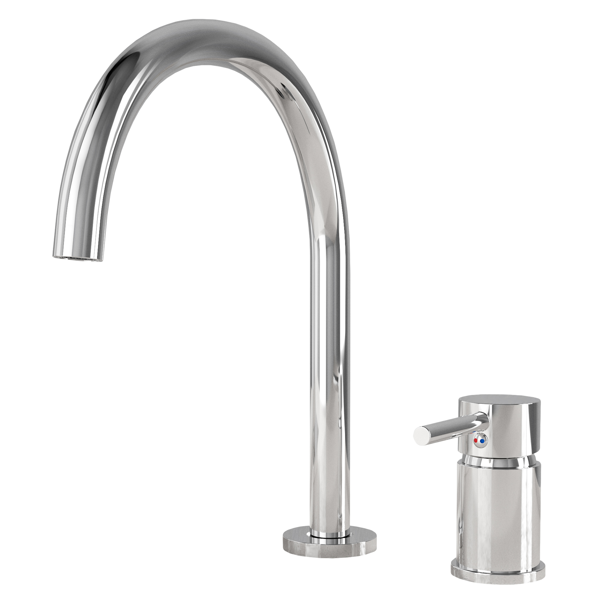 Valaz grifo de lavabo encastrado monomando cuello cisne cromado