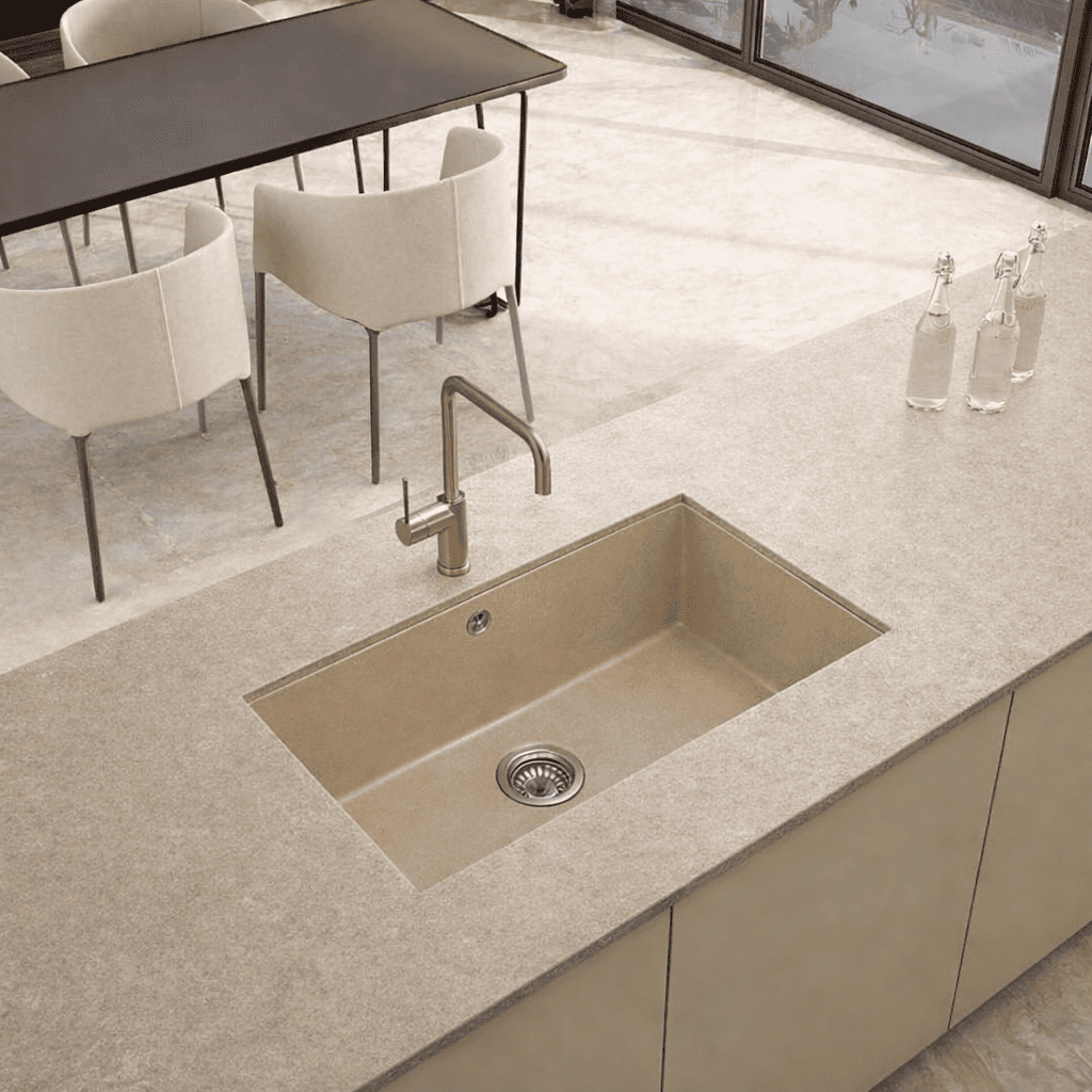 Fregadero cocina vali bajo encimera 81,5x51 cm resina beige