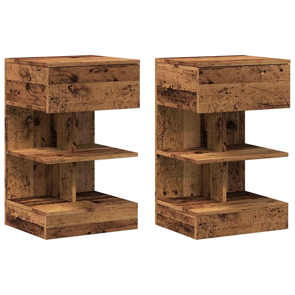 Casa lúmina - set de 2 mesita de noche madera madeira 40 x 35 x 65 cm