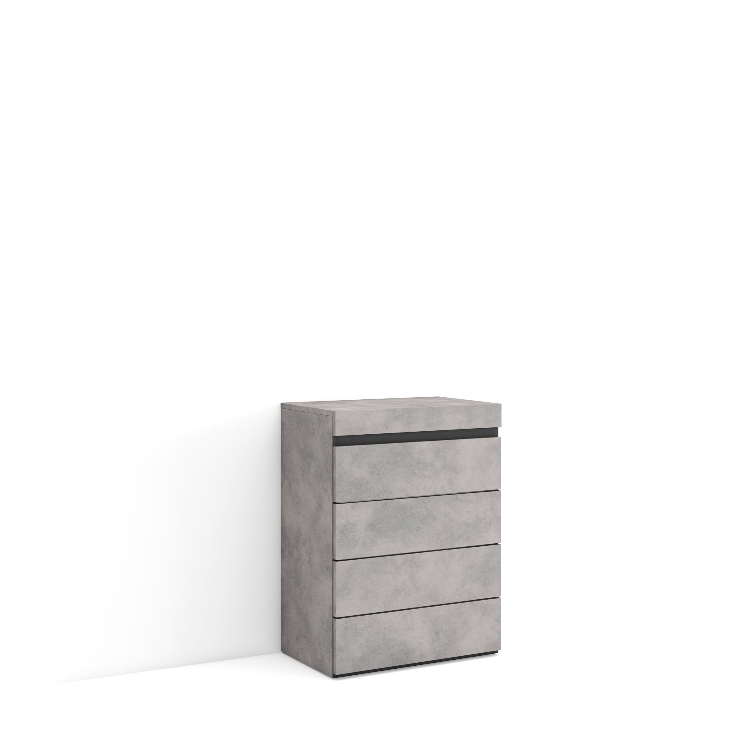 Cómoda, cajonera, 57x75x35cm, cemento rf3426
