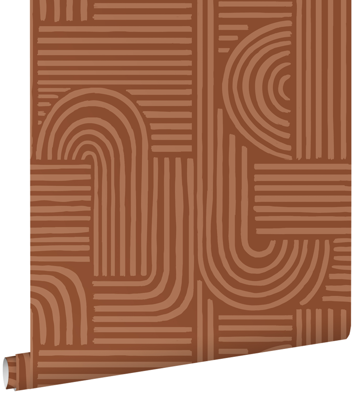 Estahome papel pintado 3d gráfico rojo barro cocido 53 cm x 10.05 m