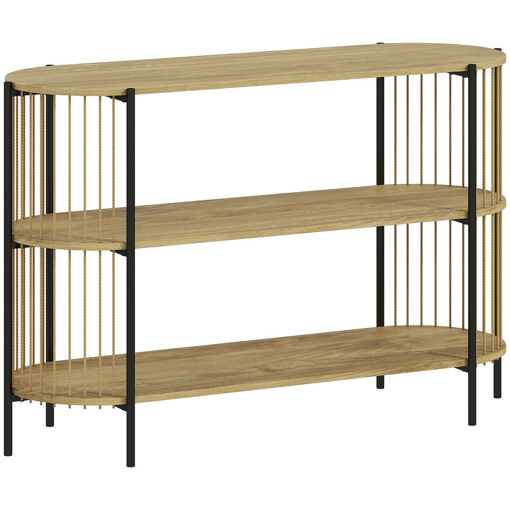 Mesa de consola 124x43.5x80 cm mdf, acero color marrón Homcom
