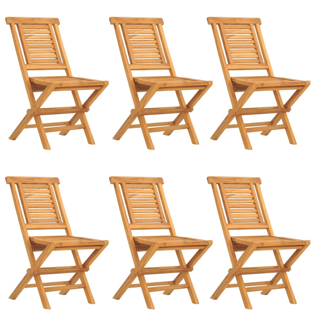 vidaXL sillas de jardín plegables 6 uds madera maciza teca 47x63x90 cm