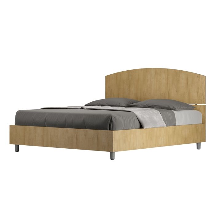 Cama queen 160x200 cm con somier - roble natural - dora