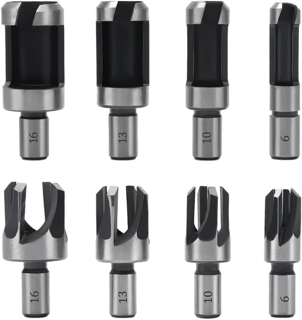 Juego 8 brocas tapones madera 6-16mm carbono