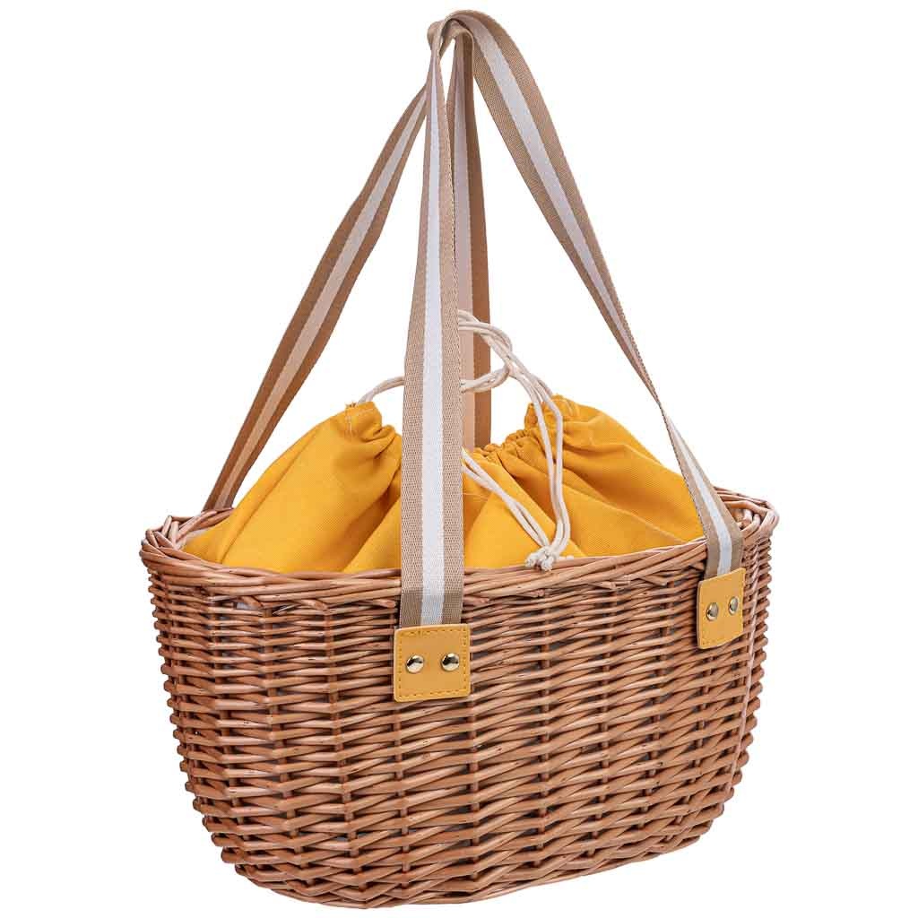 Cesta de picnic marrón 40x29x20 cm