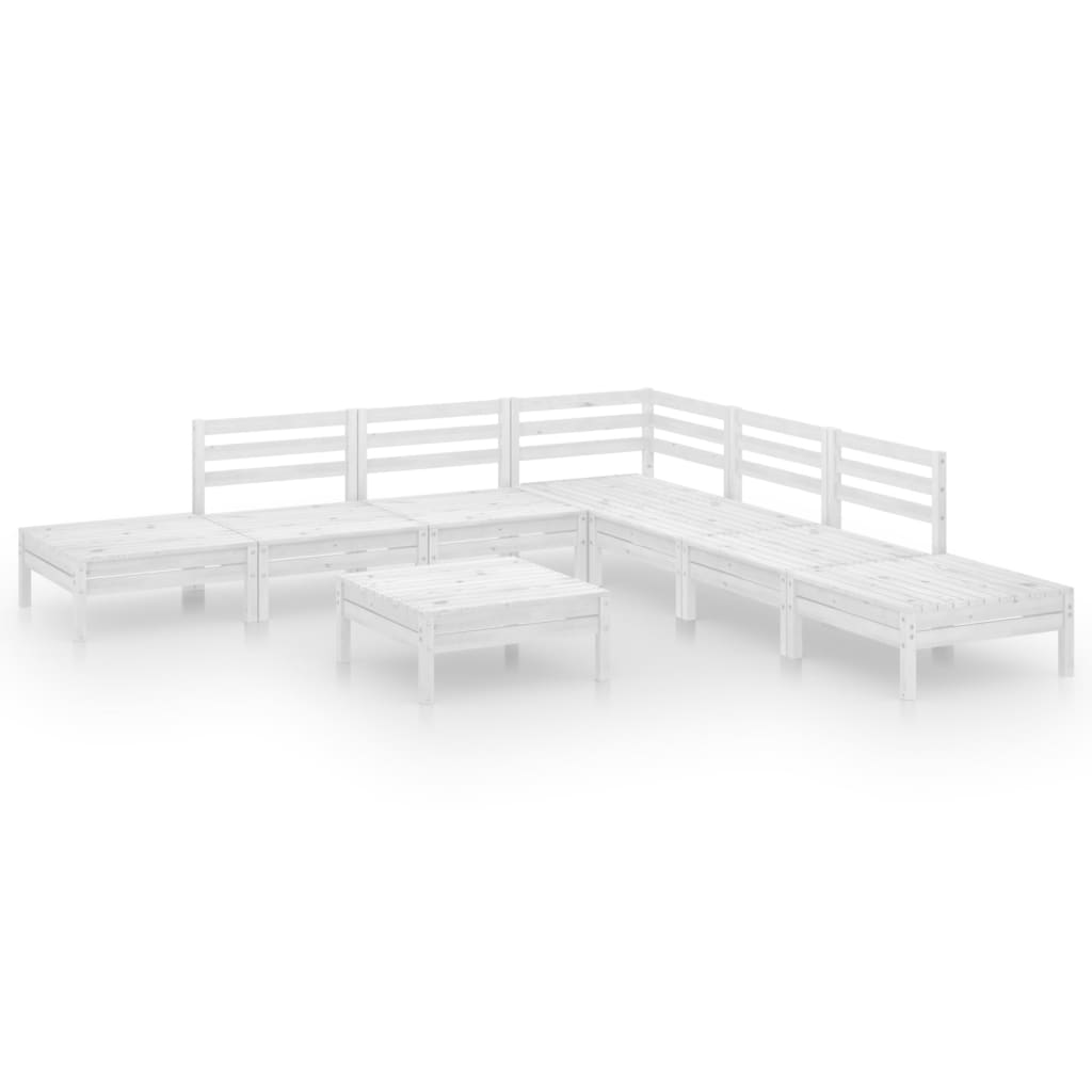 vidaXL juego de muebles de jardín 8 piezas madera maciza pino blanco