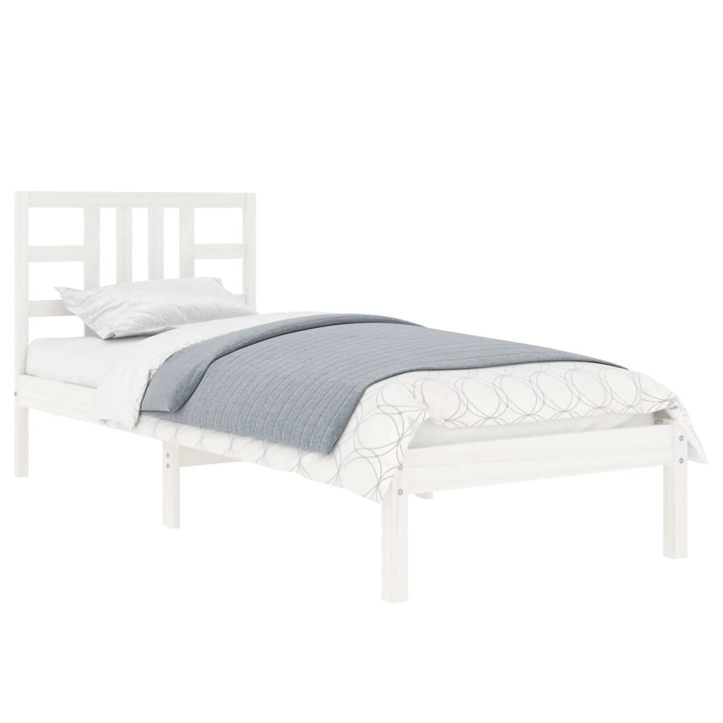 vidaXL estructura de cama madera maciza de pino blanca 100x200 cm